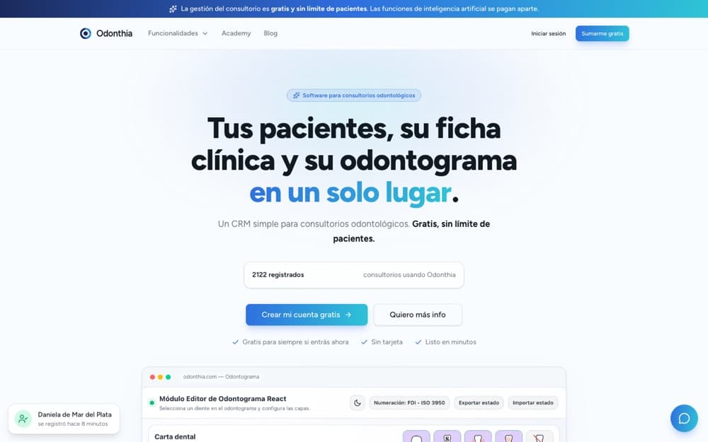 Captura del sitio de Odonthia